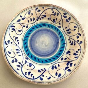 CRATE & BARREL Set of 8 Appetizer Dessert Small Plates Italian Pottery Scrolling